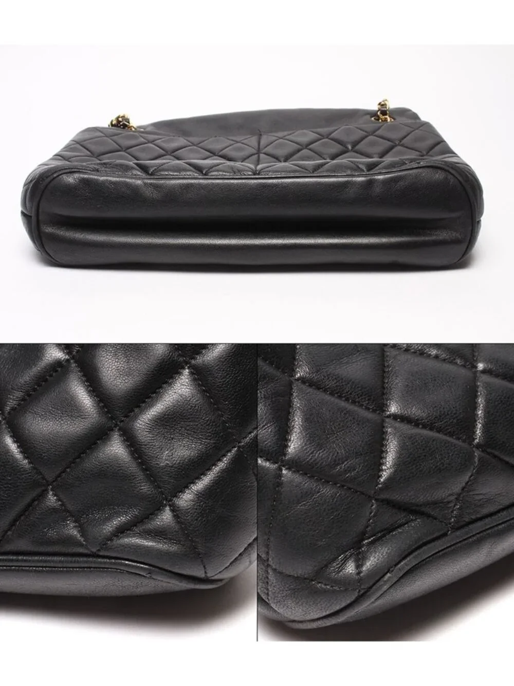Chanel Chain Shoulder Bag Gold Quilted